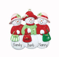 THREE CLASSY ADULT LADY FRIENDS ORNAMENT / MY PERSONALIZED ORNAMENTS