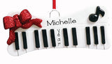KEYBOARD WITH RED GLITTER BOW ORNAMENT, MY PERSONALIED ORNAMENTS