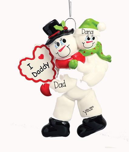 Child Riding Piggy Back "I love daddy" Ornament