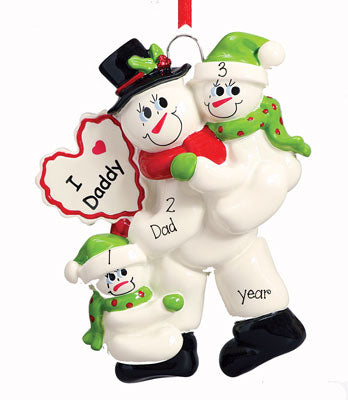 DADDY w/ 2 KIDS "I Love Daddy" Ornament