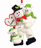 I LOVE daddy with two child PERSONALIZED ORNAMENT, MY PERSONALIZED ORNAMENTS