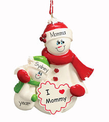 I LOVE MOMMY PERSONALIZED ORNAMENT, MY PERSONALIZED ORNAMENTS