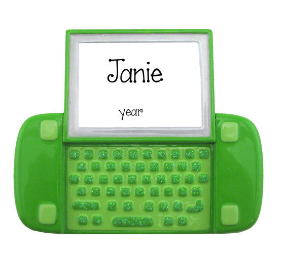 Green Laptop - Personalized Ornament
