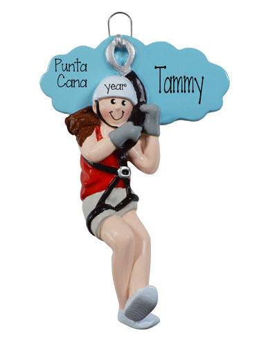 FEMALE ZIPLINE - Personalized Christmas Ornament