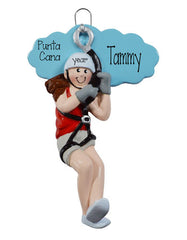FEMALE ZIP LINE ORNAMENT / MY PERSONALIZED ORNAMENTS