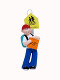 personalized SCHOOL BOY w/ BOOKS ornament, my personalized ornaments