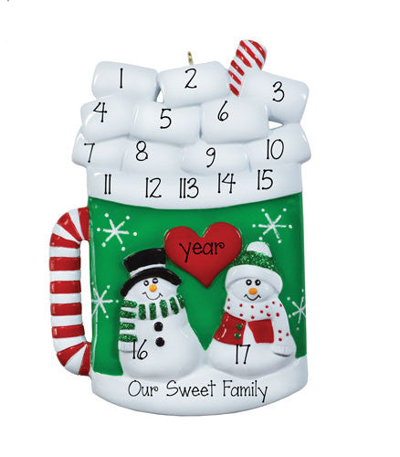Grandkids (up to 15) "Hot Chocolate Mug"~Personalized Ornament