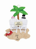 JUST MARRIED DESTINATION WEDDING OR HONEYMOON ORNAMENT / MY PERSONALIZED ORNAMENTS