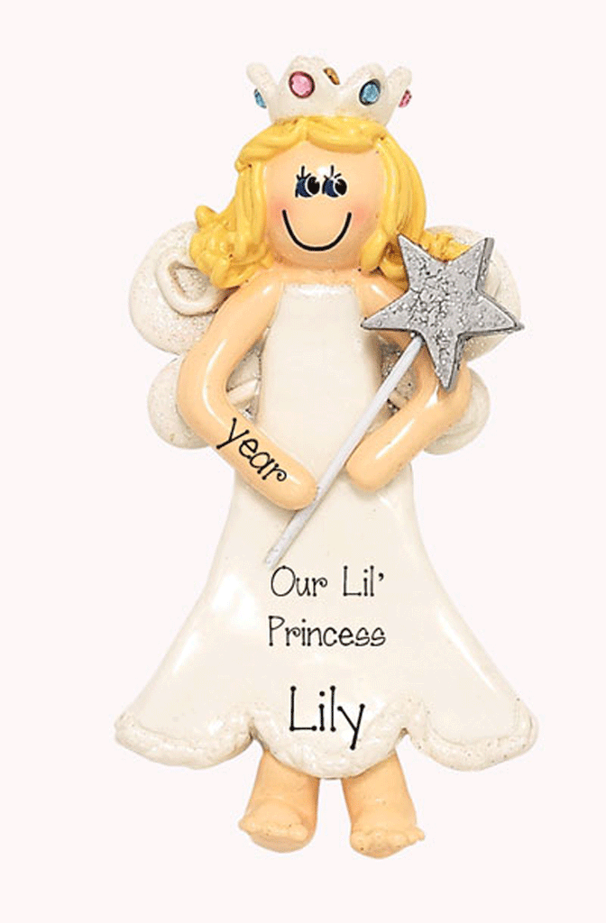 Princess Angel with Crown-Personalized Ornament