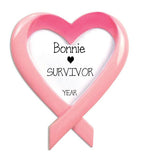 BREAST CANCER HEART/  MY PERSONALIZED ORNAMENT
