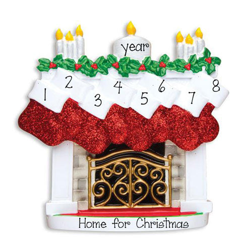 Family of 8 Fireplace Mantel "TABLETOP DECOR"