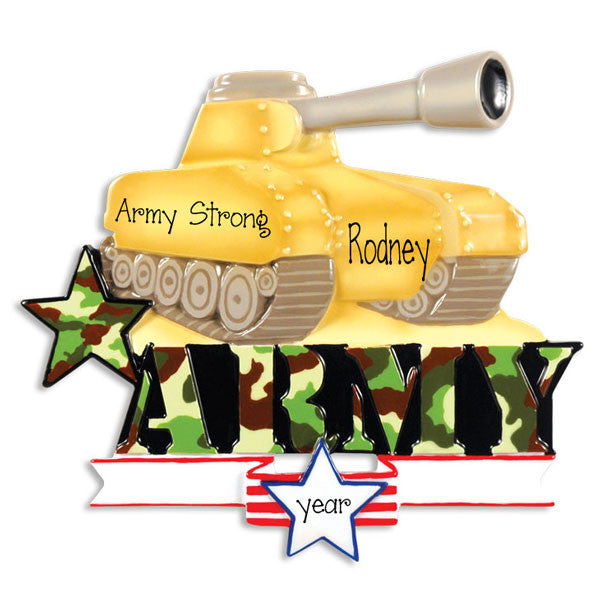 United States Army Tank ~ Personalized christmas Ornament