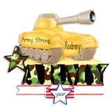United States Army Tank, Personalized christmas Ornament