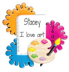 Art Pallet, art teacher, personalized ornament