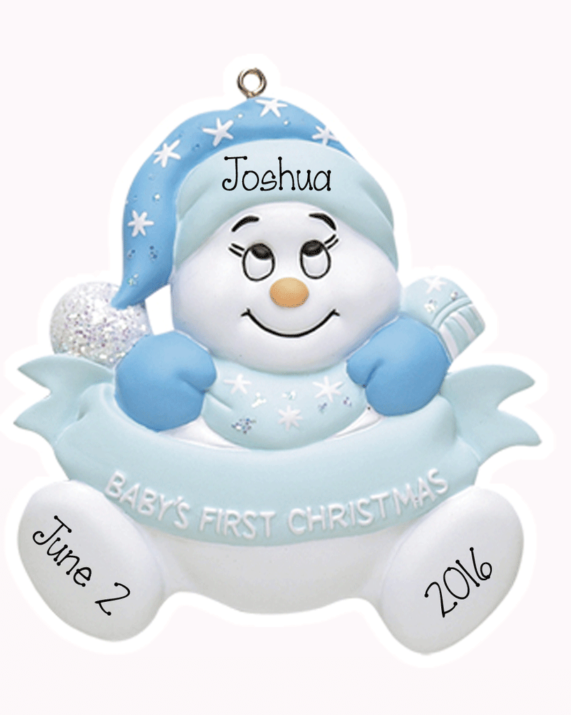 Snow Baby Boy-Baby's First Christmas~Personalized Ornament