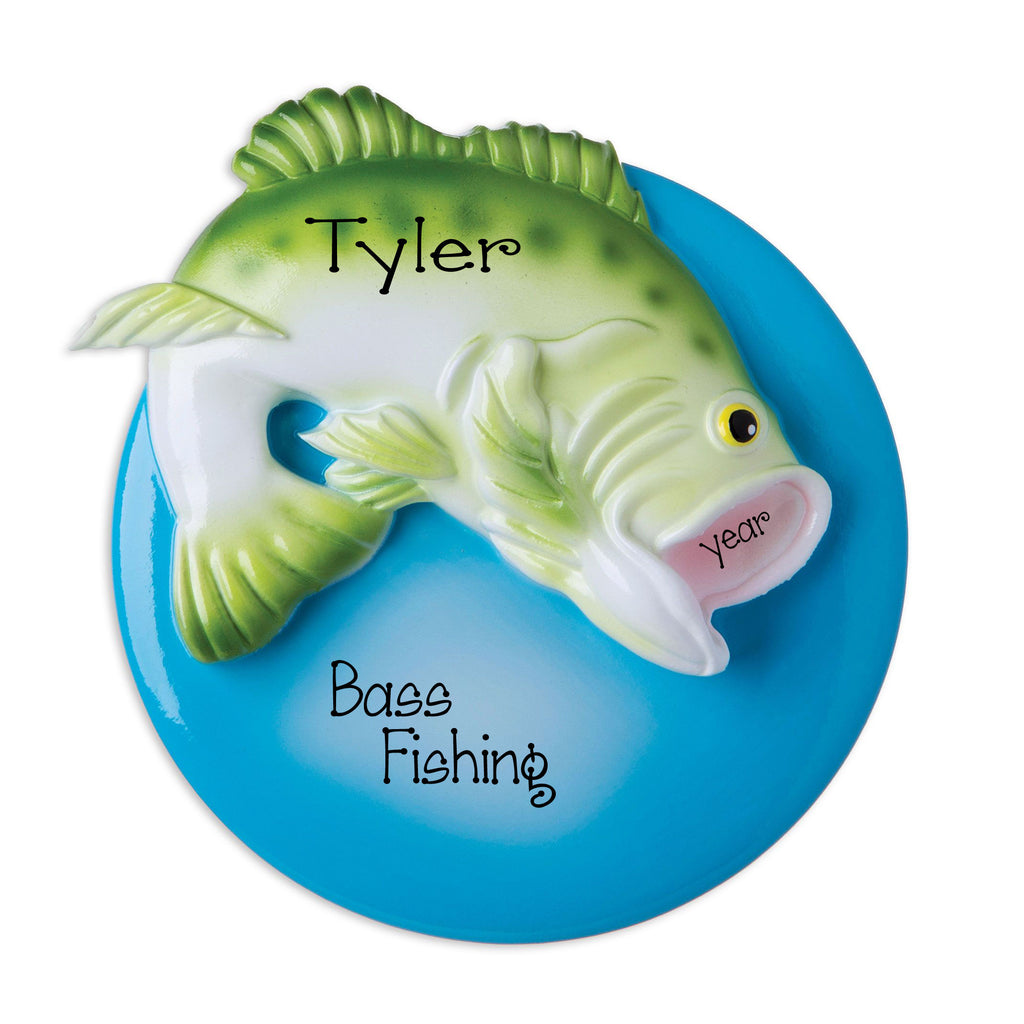 Large Mouth Bass~Personalized Christmas Ornament