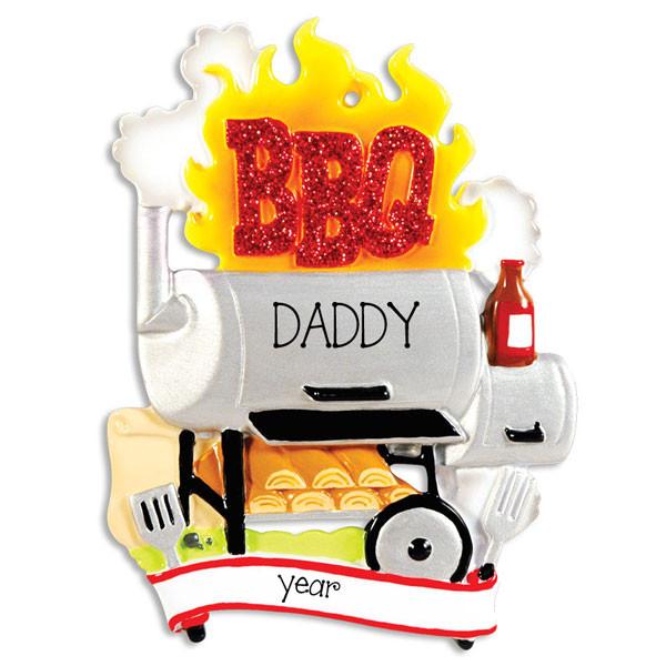 BBQ GRILL, smoker - Personalized Christmas Ornament