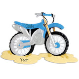 Blue Motocross, Personalized christmas Ornament