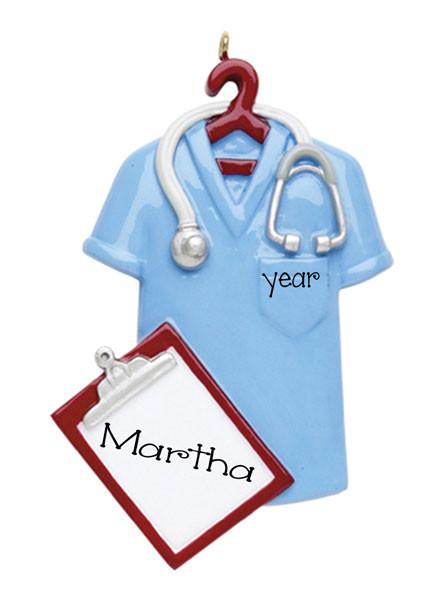 BLUE SCRUBS-Personalized Christmas Ornament
