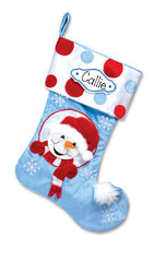 snowman cloth stocking/ personalized christmas stocking