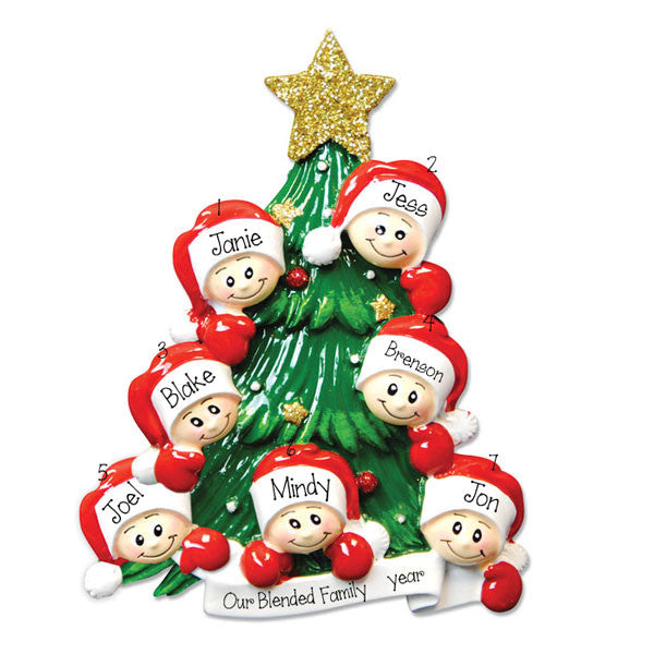 Family of 7 christmas Tree - Personalized Christmas Ornament