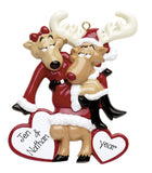 Reindeer Couple in Red Ornament, My Personalized Ornaments