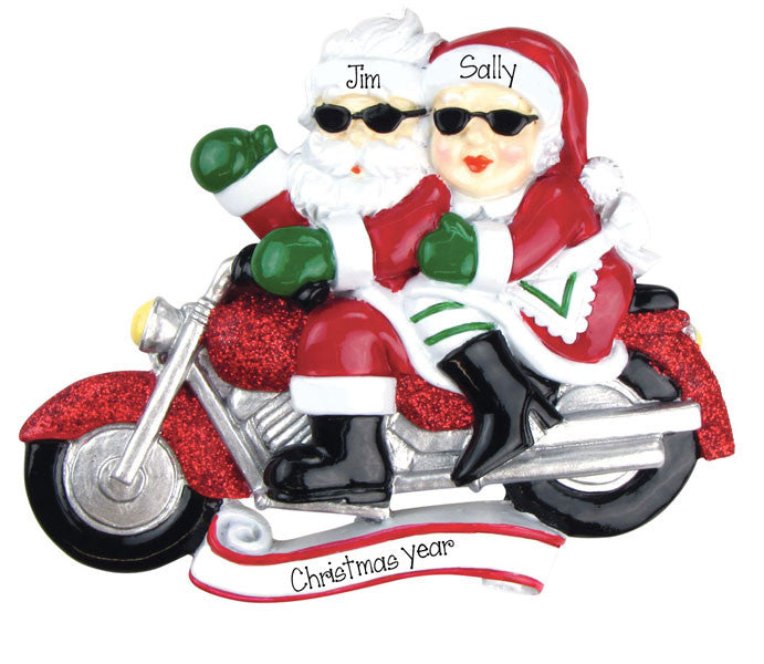 MOTORCYCLE COUPLE Personalized Ornament
