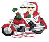 COUPLE ON MOTORCYCLE/CHRISTMAS ORNAMENTS/MY PERSONALIZED ORNAMENTS