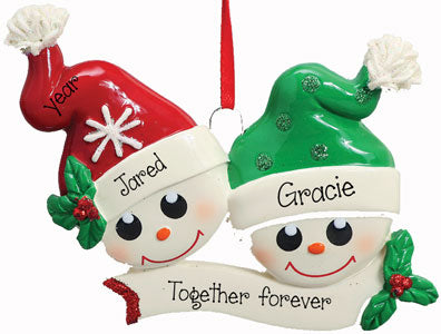Snowman COUPLE~Personalized Christmas Ornament