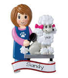 Female Dog Groomer~Personalized Christmas Ornament