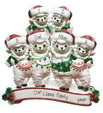 Llama Family of 6~Personalized Christmas Ornament