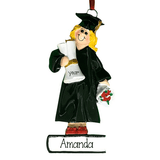 Blonde Female Graduate ~ Personalized Christmas Ornament