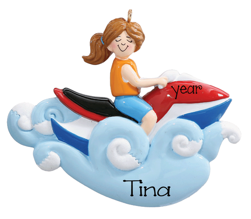 Female Jet Ski-Personalized Ornament