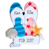 FLIP FLOP COUPLE, MY PERSONALIZED ORNAMENT