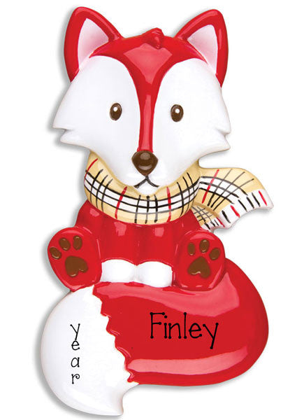 Red Fox Personalized Christmas Ornament