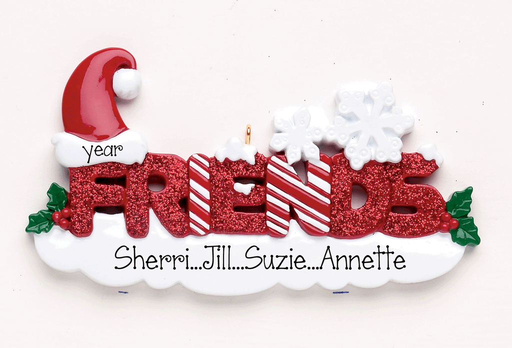 Glittered Friends-Personalized Ornament