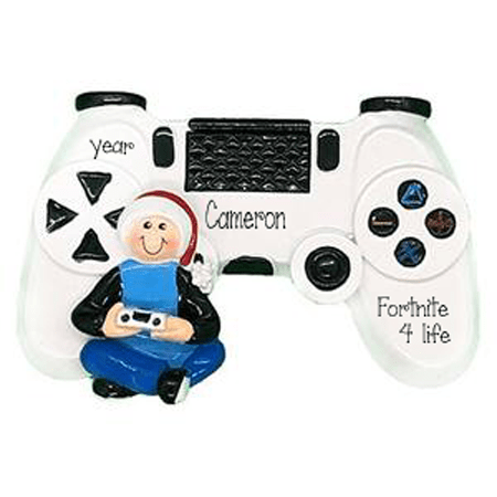gamer with controller ~ Personalized Christmas Ornament