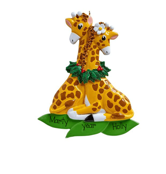 GIRAFFE Couple~Personalized Christmas Ornament