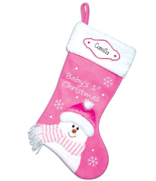 BABY GIRL'S 1ST CHRISTMAS- PERSONALIZED CHRISTMAS STOCKING