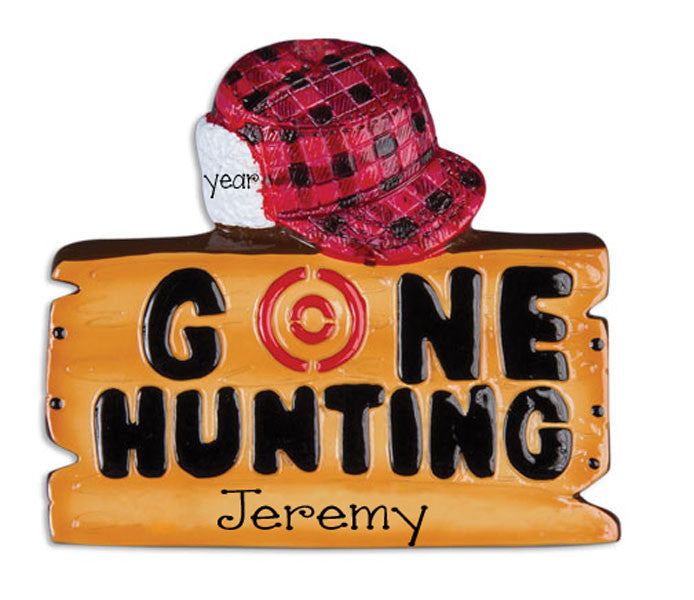 PERSONALIZED CHRISTMAS ORNAMENT, gone hunting