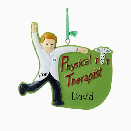 PHYSICAL THERAPIST Male Personalized Ornament