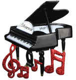 piano with red glitter notes/my personalized ornaments