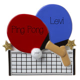 Ping pong with red and blue handle personalized ornament