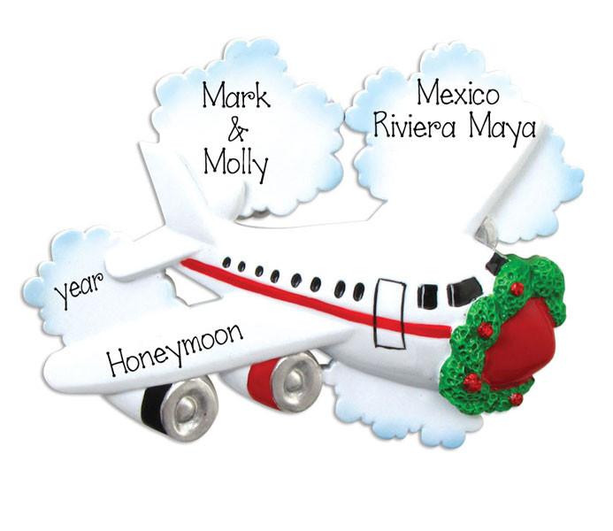 AIRPLANE / VACATION - Personalized Christmas Ornament