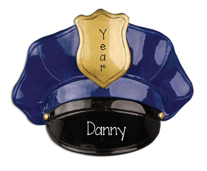 POLICE HAT~Personalized Christmas Ornament