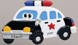 POLICE CAR WITH EYEBALLS, KIDS ORNAMENT / MY PERSONALIZED ORNAMENTS
