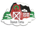 red barn, farm, my personalized ornaments
