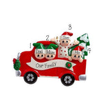 RED TRUCK~Family of 4~Personalized Christmas Ornament