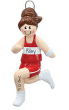 BRUNETTE FEMALE RUNNING TRACK  ORNAMENT / MY PERSONALIZED ORNAMENTS
