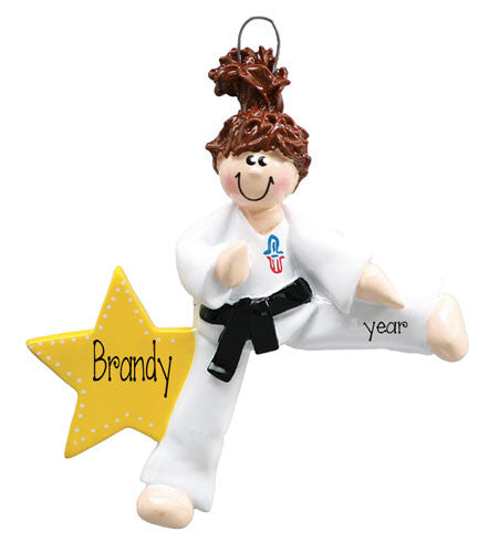 Female KARATE - Personalized Christmas Ornament